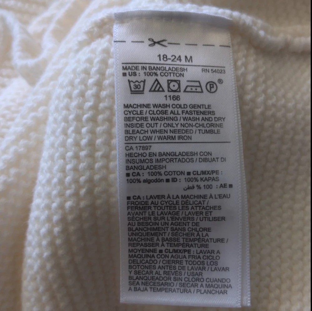 NWT Old Navy Hooded Textured-Knit Cardigan in Sea Salt Size 18-24 Months